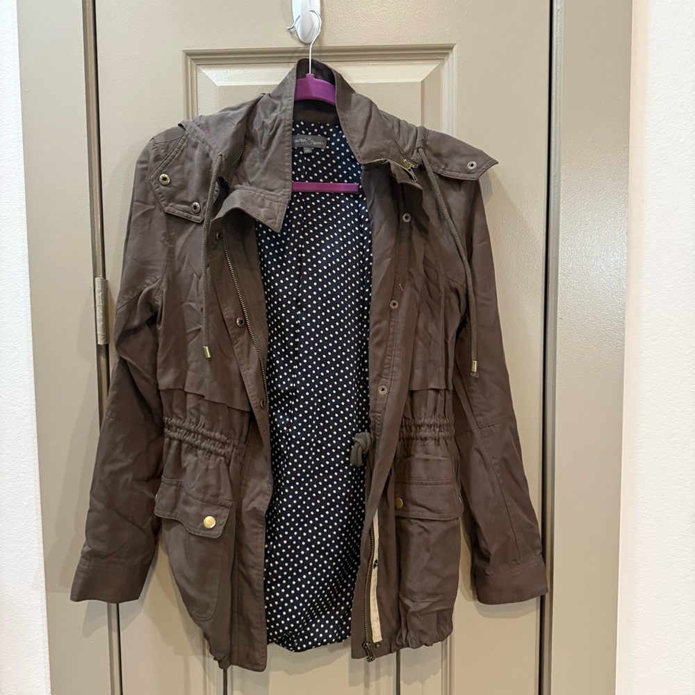 Market & Spruce Angelo Cargo Anorak Jacket Size Small, Brown, Utility